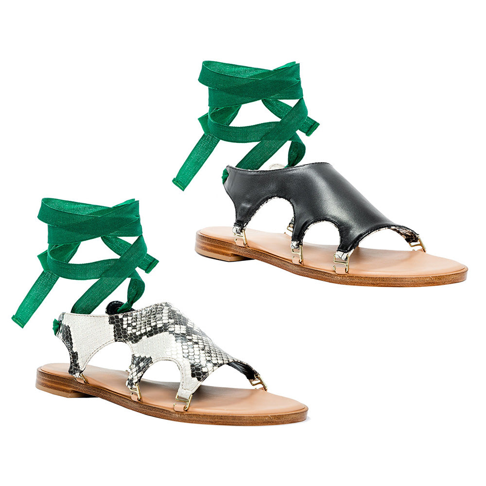 Reversible Snakeskin/Black Slide